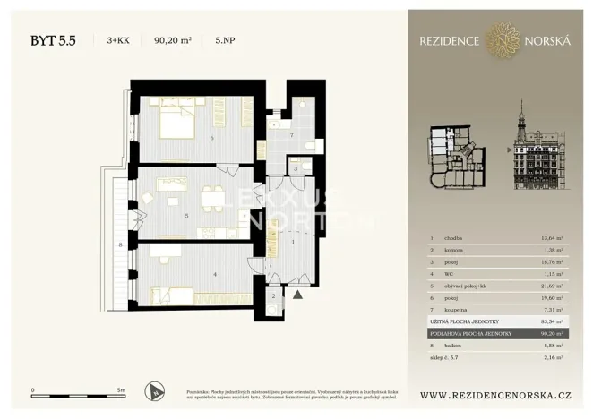 Prodej bytu 3+kk, Praha - Vršovice, Norská, 90 m2