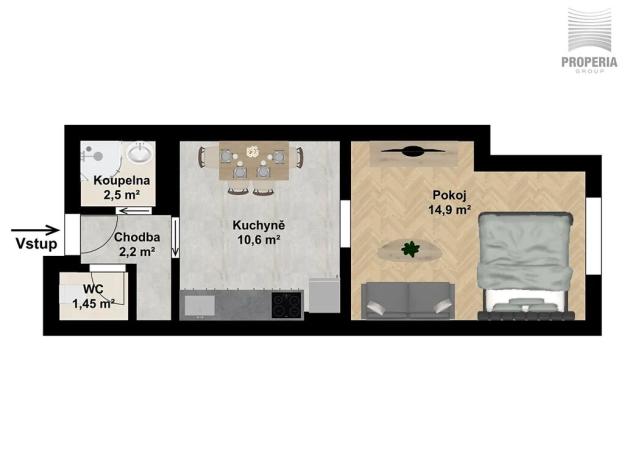 Prodej bytu 2+kk, Brno, Karlova, 32 m2