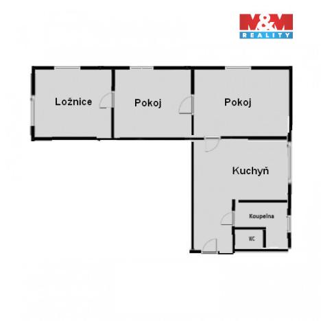 Prodej bytu 3+1, Litoměřice - Předměstí, Křížová, 84 m2