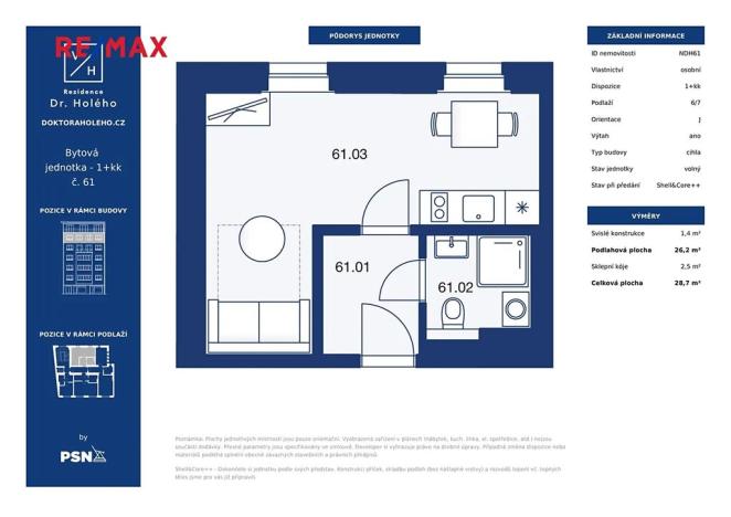 Pronájem bytu 1+kk, Praha - Libeň, náměstí Dr. Václava Holého, 27 m2