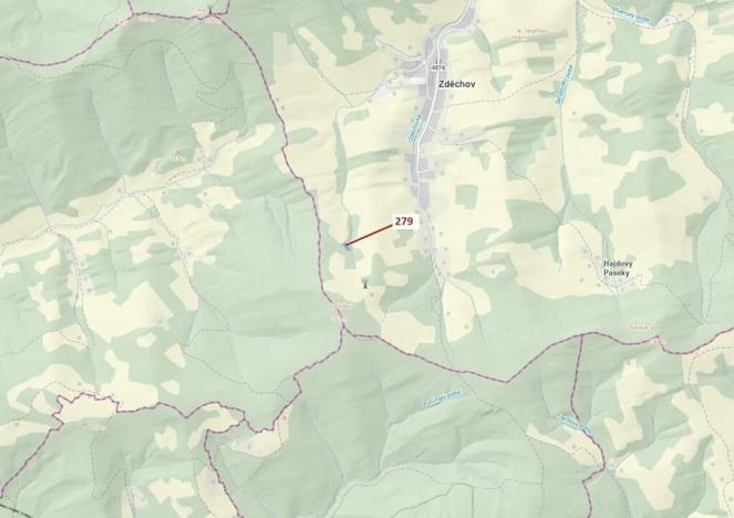 Dražba lesa, Zděchov, 1413 m2