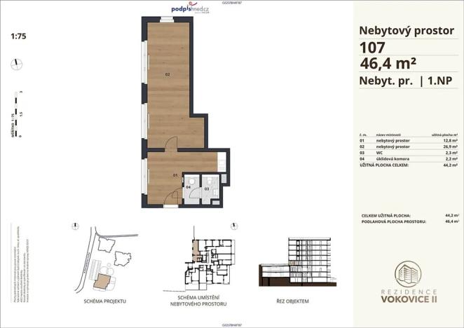 Prodej komerční nemovitosti, Praha - Vokovice, K Červenému vrchu, 47 m2