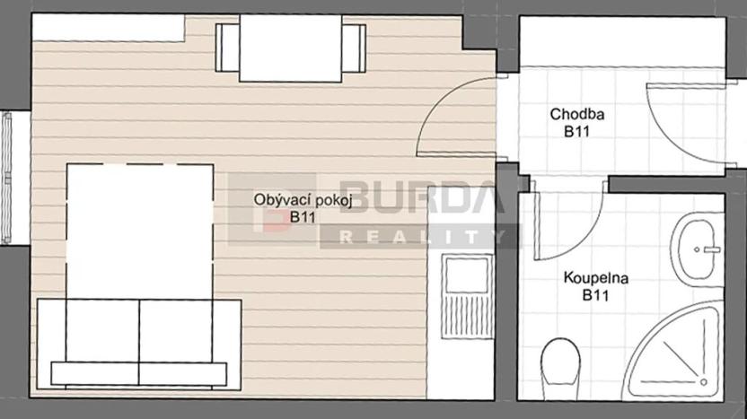 Pronájem bytu 1+kk, Neratovice, 26 m2