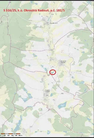 Prodej lesa, Okrouhlá Radouň, 2395 m2