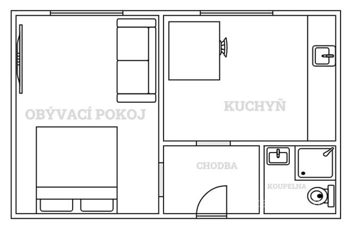 Pronájem bytu 1+1, Most, Antonína Dvořáka, 29 m2