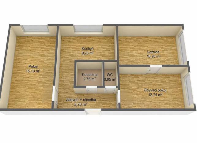 Prodej bytu 3+1, Týniště nad Orlicí, Okružní, 69 m2