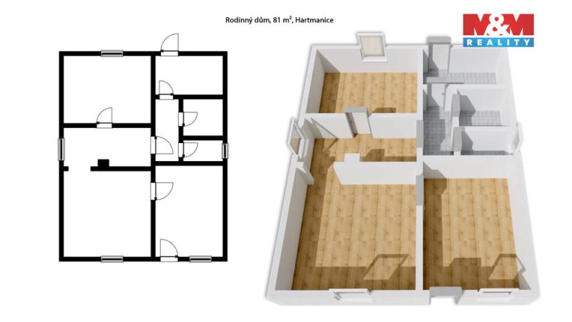 Prodej rodinného domu, Hartmanice, 81 m2