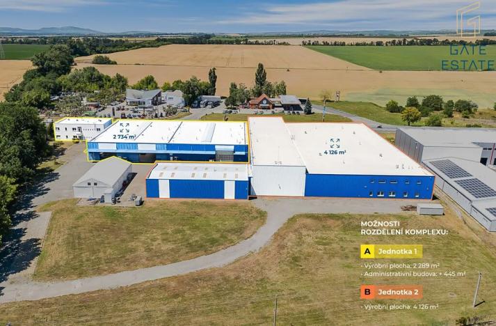 Pronájem výrobních prostor, Hrušky, Na aleji, 6941 m2