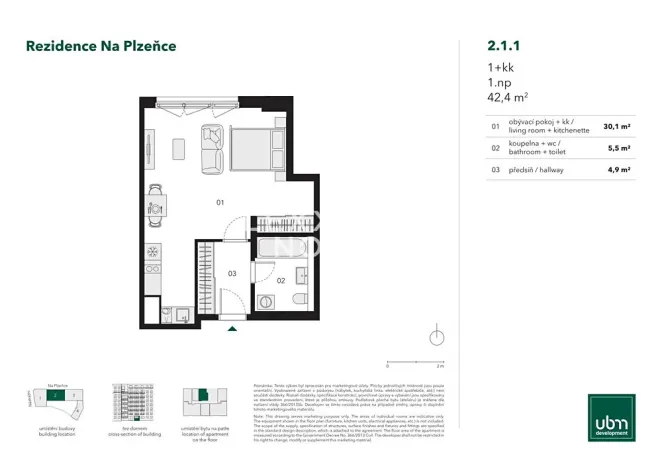 Prodej bytu 1+kk, Praha - Smíchov, Nádražní, 42 m2