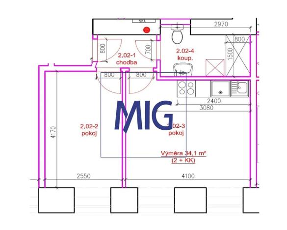 Pronájem bytu 2+kk, Brno, Kounicova, 34 m2
