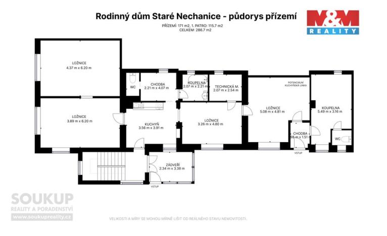 Prodej rodinného domu, Nechanice - Staré Nechanice, 287 m2