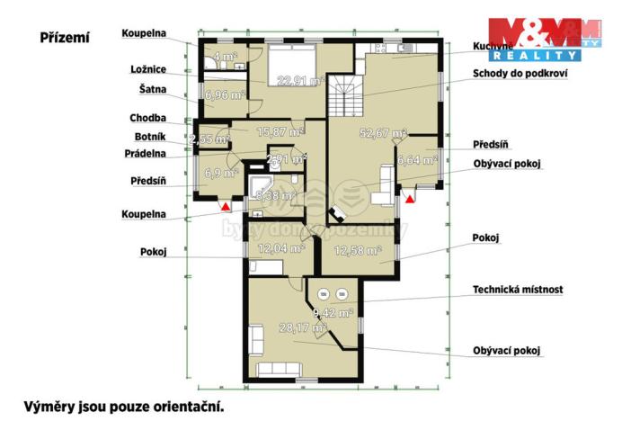 Pronájem rodinného domu, Karlovy Vary - Hůrky, Motýlí, 244 m2