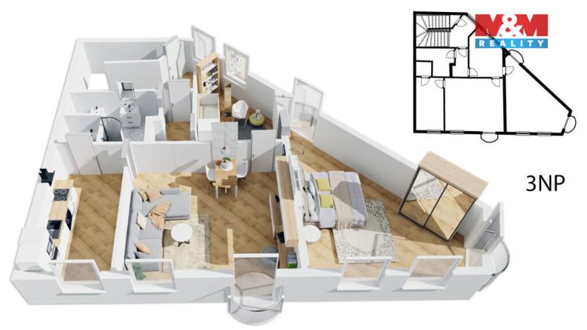 Pronájem bytu 2+1, Kladno, Váňova, 72 m2