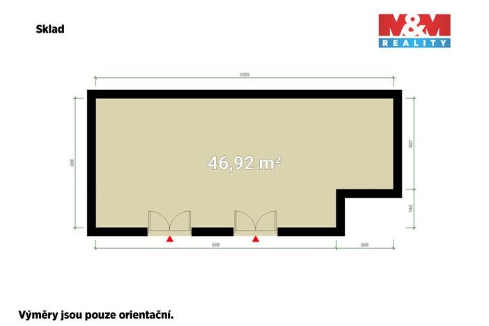 Pronájem skladu, Plzeň, Sousedská, 47 m2