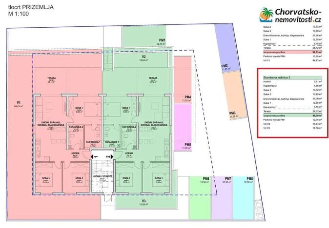 Prodej bytu 3+kk, Povljana, Chorvatsko, 88 m2