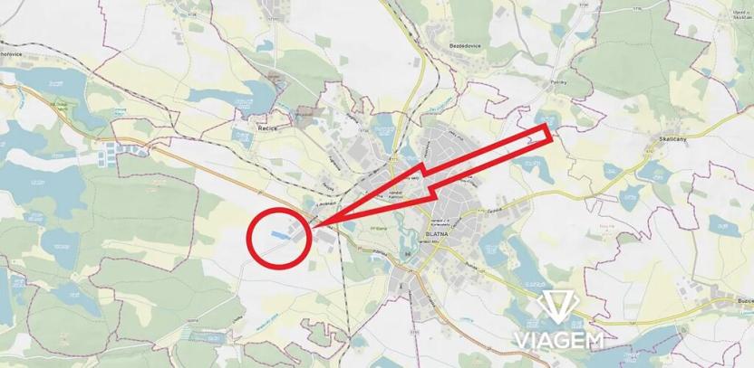 Prodej podílu komerčního pozemku, Blatná, 7477 m2