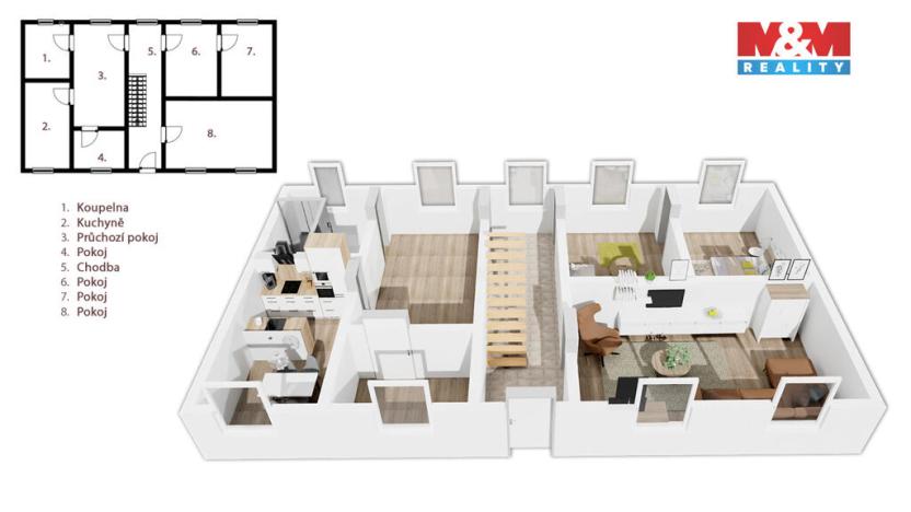 Prodej rodinného domu, Kmetiněves, 120 m2