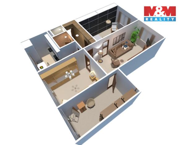 Prodej bytu 4+1, Podbořany, Alšova, 75 m2