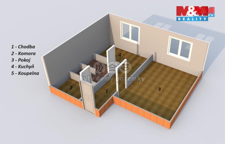 Pronájem bytu 1+1, Vamberk, Struha, 38 m2