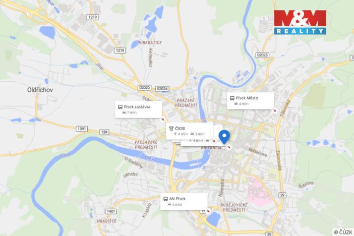 Pronájem bytu 2+1, Písek - Vnitřní Město, Palackého sady, 92 m2