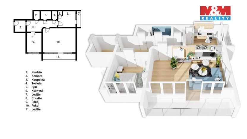 Prodej bytu 2+1, Jablonec nad Nisou - Jablonecké Paseky, Pasecké náměstí, 75 m2