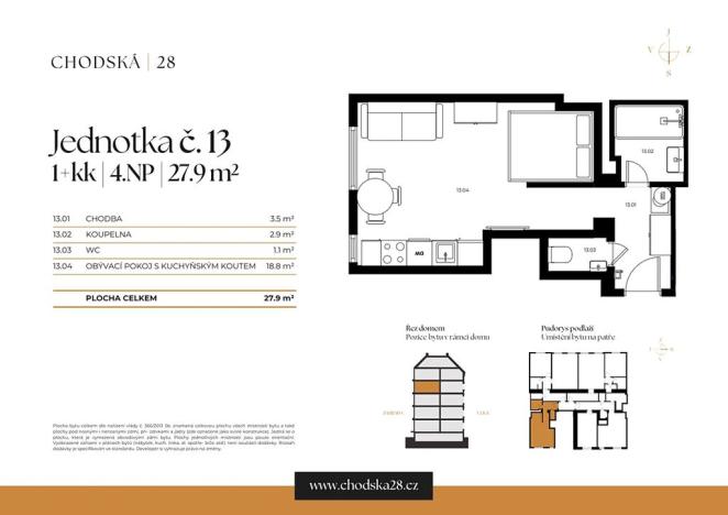 Prodej bytu 1+kk, Praha - Vinohrady, Chodská, 28 m2