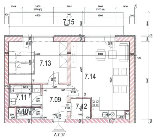 Pronájem bytu 2+kk, Klatovy, Cibulkova, 57 m2