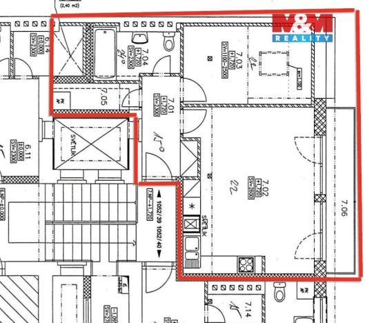 Pronájem bytu 2+kk, Praha - Libeň, náměstí Dr. Václava Holého, 47 m2