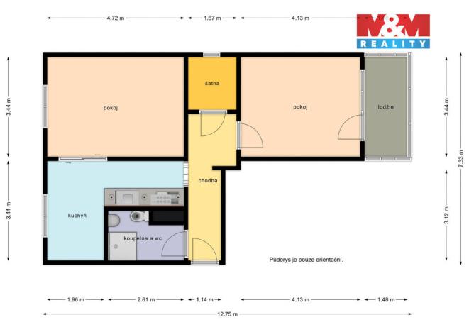 Prodej bytu 2+1, Kuřim, Popkova, 66 m2