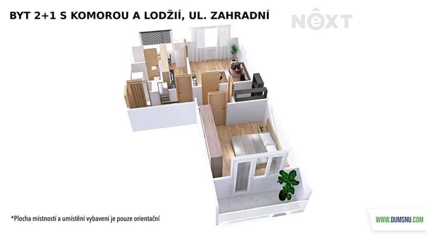 Pronájem bytu 2+1, Šumperk, Zahradní, 51 m2