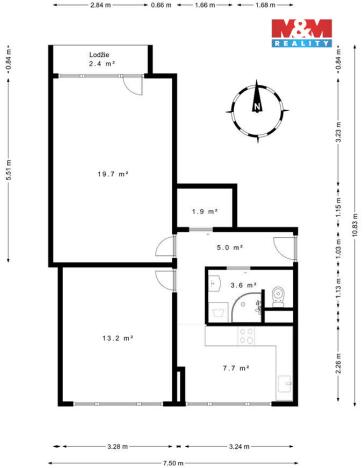 Prodej bytu 2+1, Nymburk, Jurije Gagarina, 51 m2