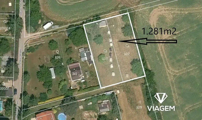 Prodej zahrady, Zdiby, 1281 m2