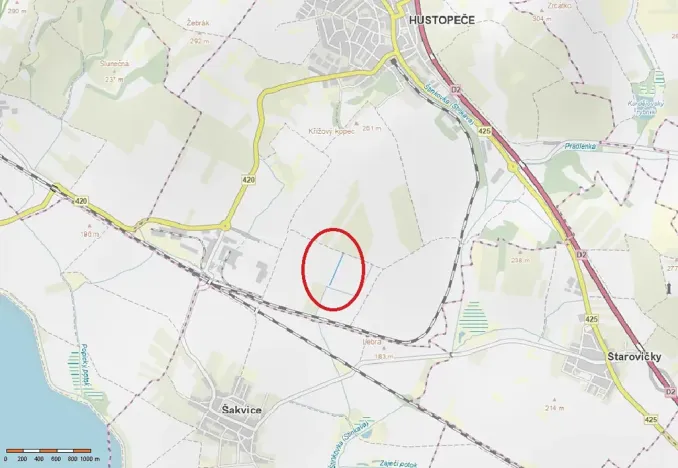 Prodej pole, Hustopeče, 4219 m2