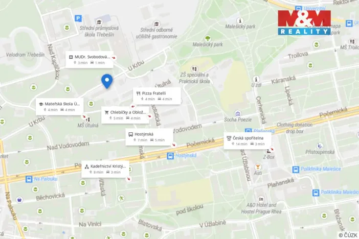 Pronájem bytu 2+1, Praha - Strašnice, U krbu, 55 m2