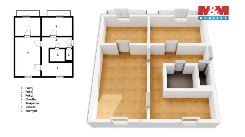 Prodej bytu 3+1, Havířov - Podlesí, Kosmonautů, 70 m2
