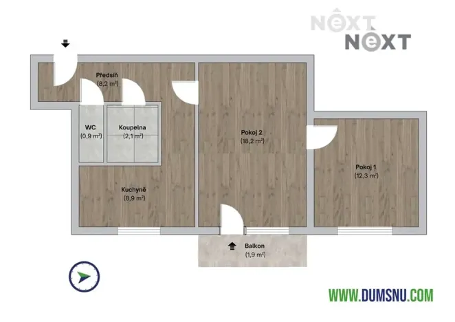 Prodej bytu 2+1, Přerov, bří Hovůrkových, 50 m2