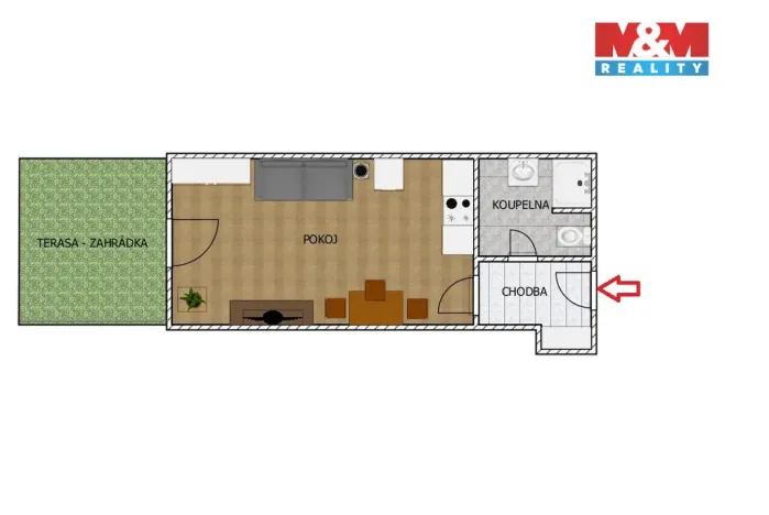 Pronájem bytu 1+kk, Světlá nad Sázavou, Nádražní, 29 m2