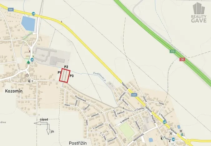 Prodej pozemku, Kozomín, 1879 m2