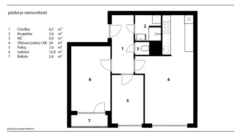 Prodej bytu 3+kk, Praha - Bohnice, Cafourkova, 54 m2