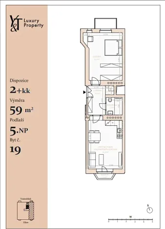 Pronájem bytu 2+kk, Praha - Vinohrady, 59 m2