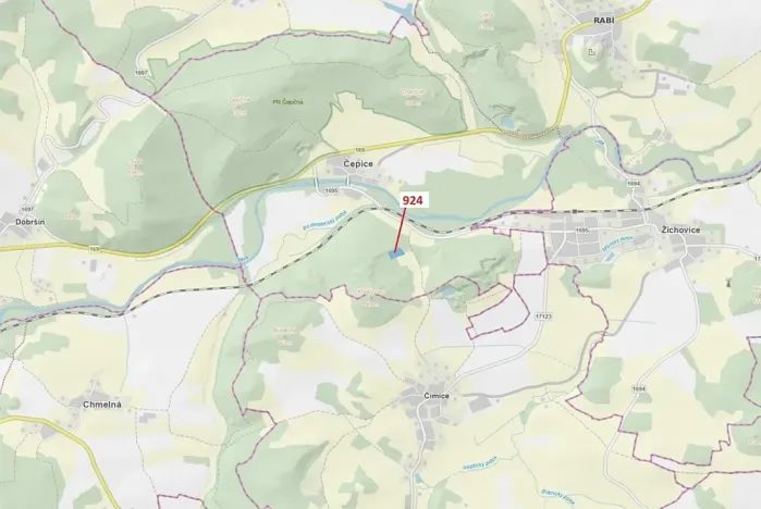 Dražba lesa, Rabí, 6042 m2