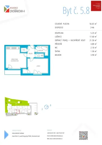 Pronájem bytu 2+kk, Mariánské Lázně, Dvořákova, 57 m2