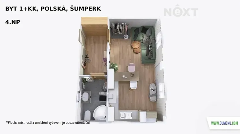 Prodej bytu 1+kk, Šumperk, Polská, 37 m2