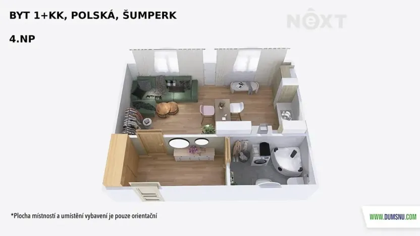 Prodej bytu 1+kk, Šumperk, Polská, 37 m2