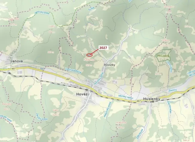 Dražba lesa, Hovězí, 1252 m2