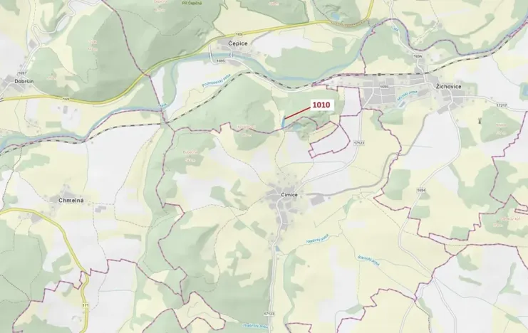 Dražba lesa, Rabí, 3054 m2