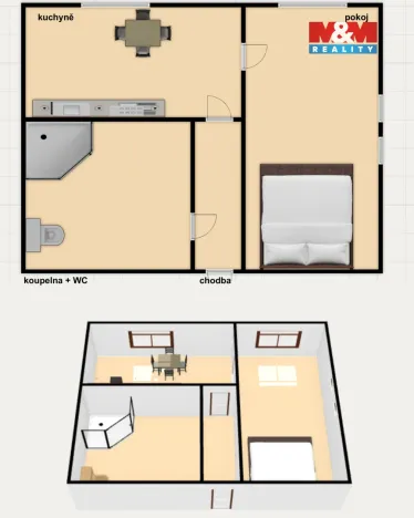 Prodej bytu 1+1, Deštné v Orlických horách, 31 m2