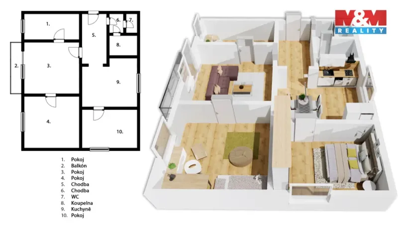 Prodej bytu 4+1, Rakovník - Rakovník II, Malinovského, 100 m2