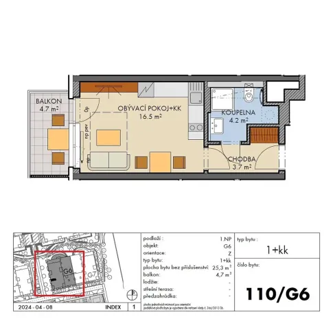 Prodej bytu 1+kk, Praha - Dolní Měcholupy, Honzíkova, 25 m2