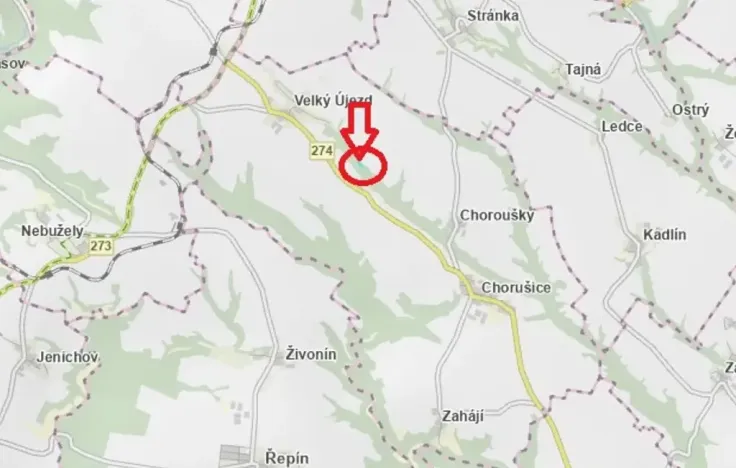 Prodej lesa, Chorušice, 2884 m2